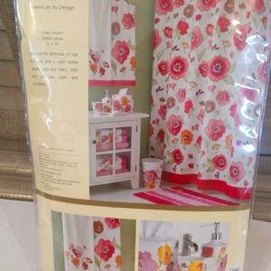 Lenox Floral Fusion Shower Curtain - Red, Pink, Yellow, Green